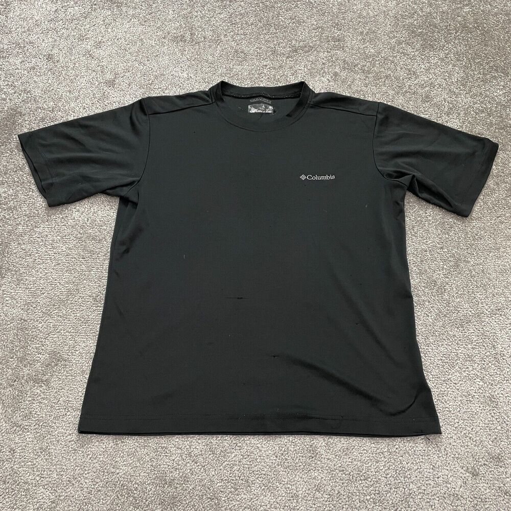 Columbia Omni Wick T-Shirt Mens Large Black Crew Neck Short Sleeve Active Tee